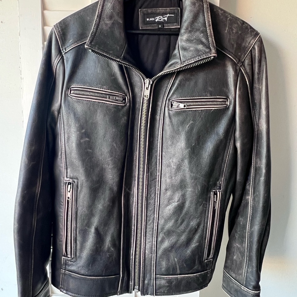 Black Rivet Leather Moto Jacket